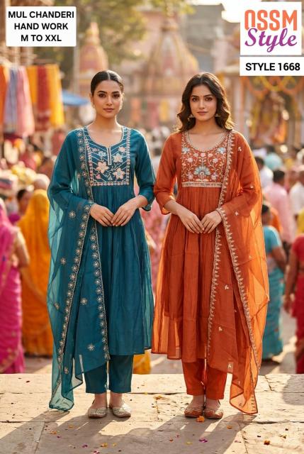 Ossm style 1668 handloom kurtis wholesale